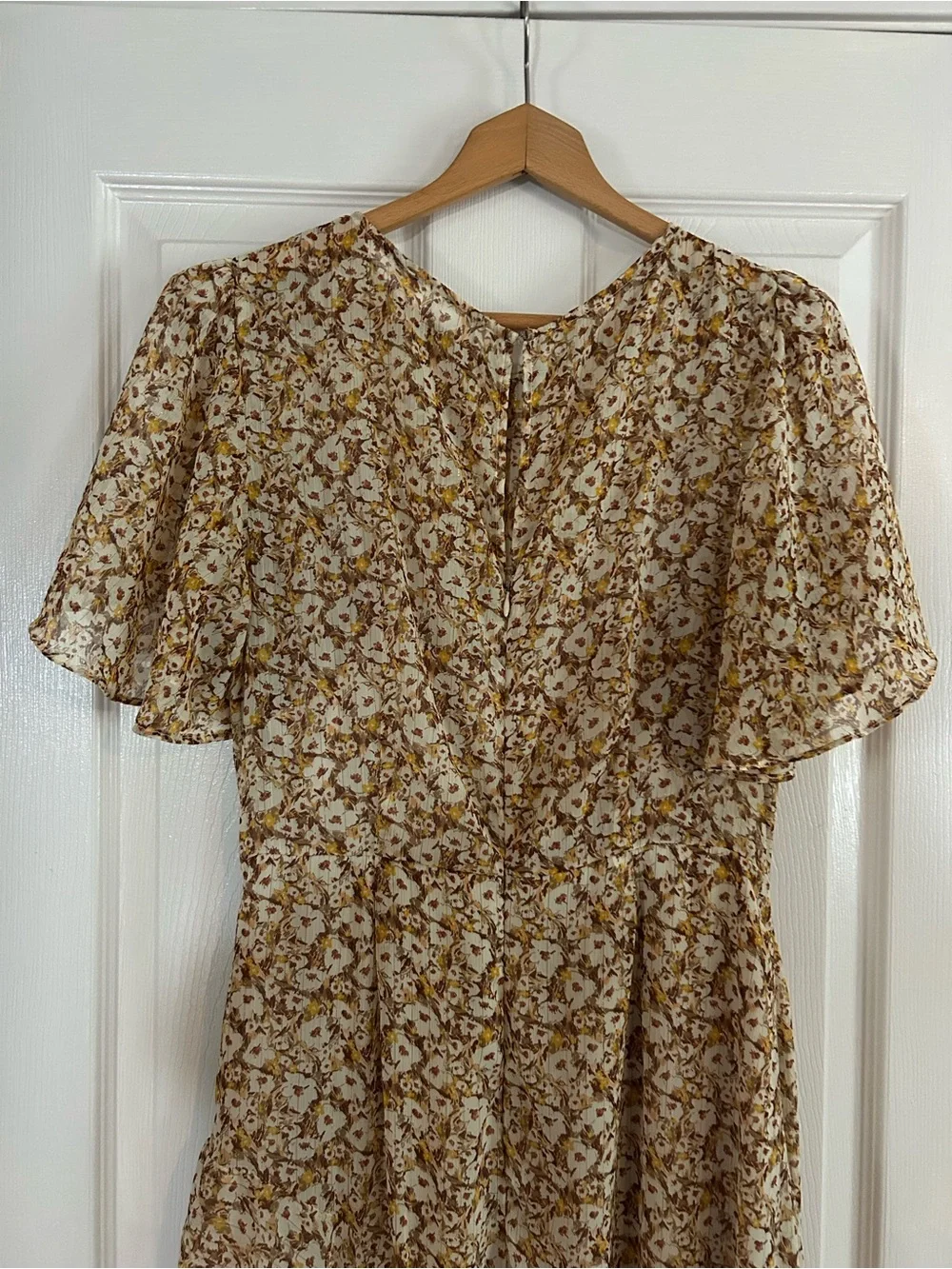 Astr Yellow Floral Dress with Flutter Sleeves - Picture 6 of 6
